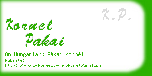 kornel pakai business card