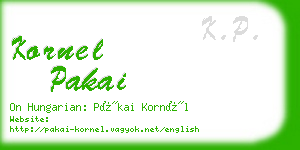 kornel pakai business card